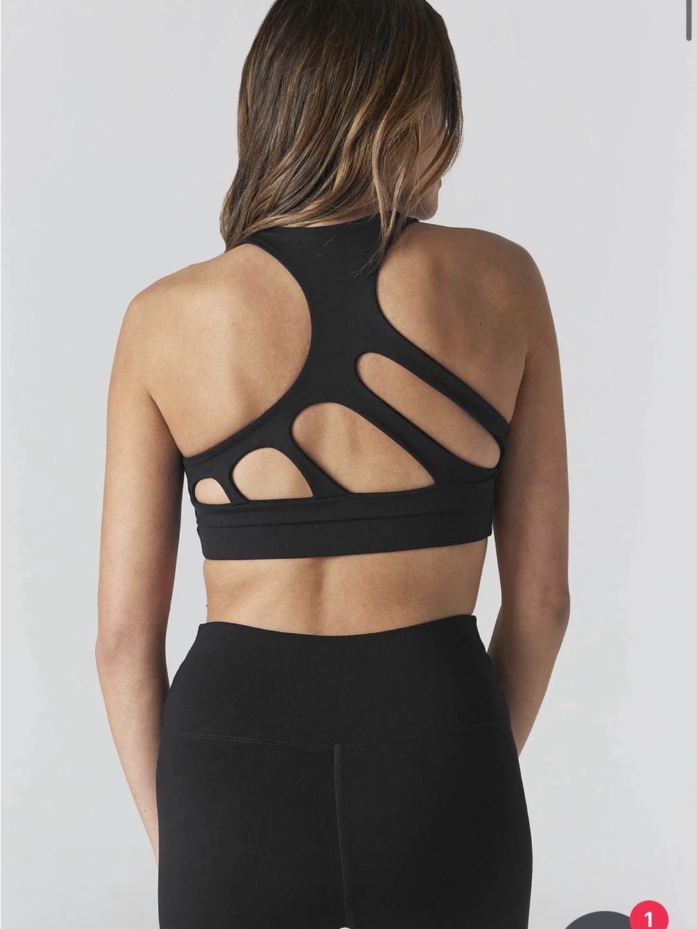 925Fit Get in Line Black Sports Bra (small)